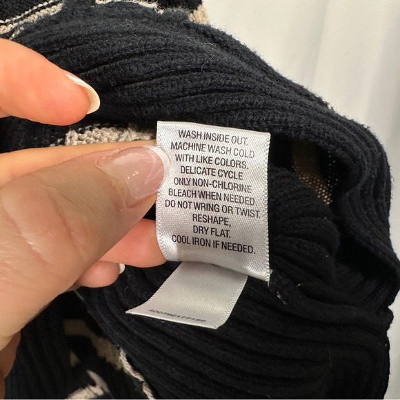 Croft & Barrow cozy striped funnel neck pullover cable knit sweater XXL - Picture 12 of 13